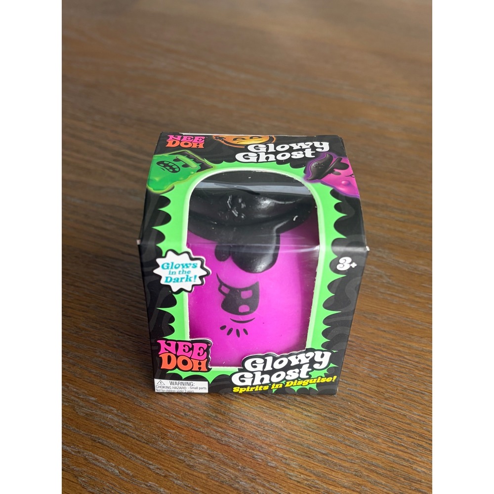 NeeDoh Glowy Ghost Purple Pirate Squishy Fidget Toy Glow in the Dark Schylling